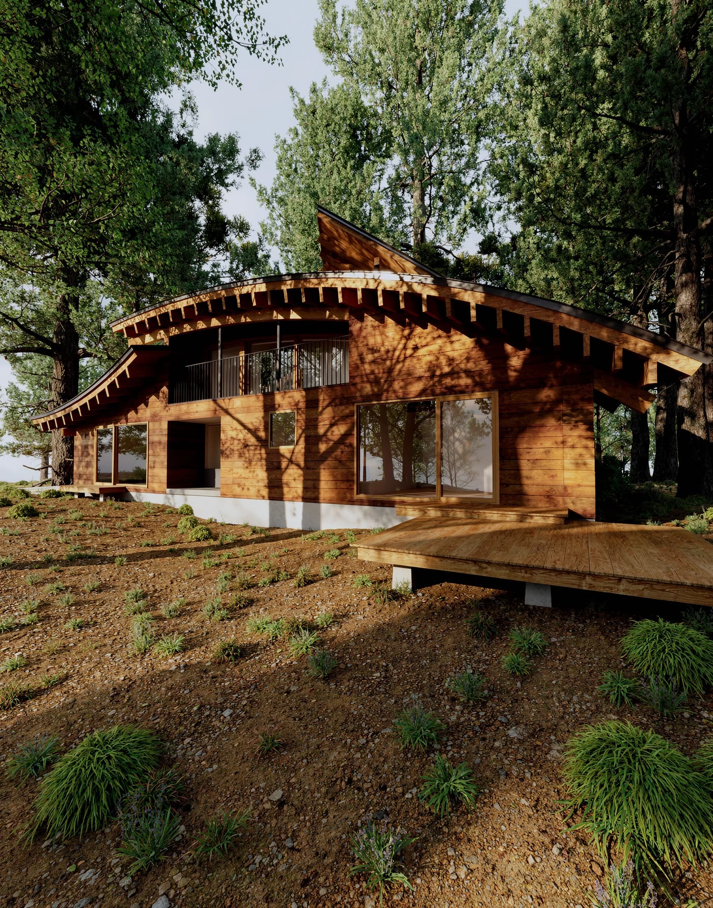 LV House, yan cephe ve balkon